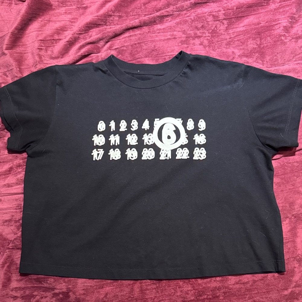 Maison Margiela numbers-motif cotton T-shirt